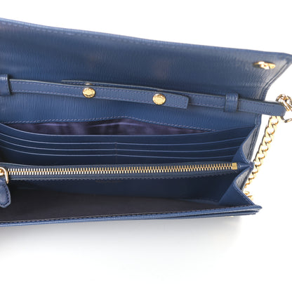 Prada Vitello Move Chain Wallet Bleuette 5 of 9