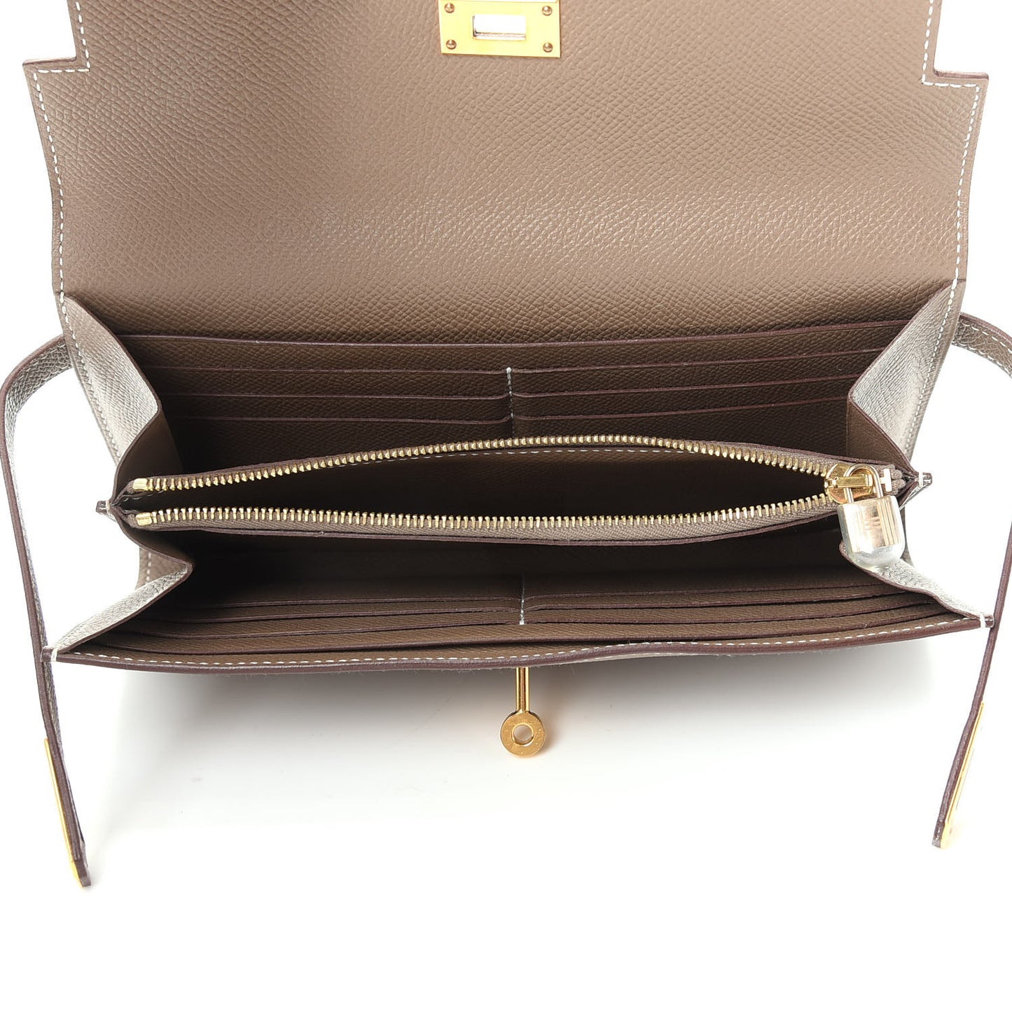 Epsom Kelly Longue Wallet Etoupe