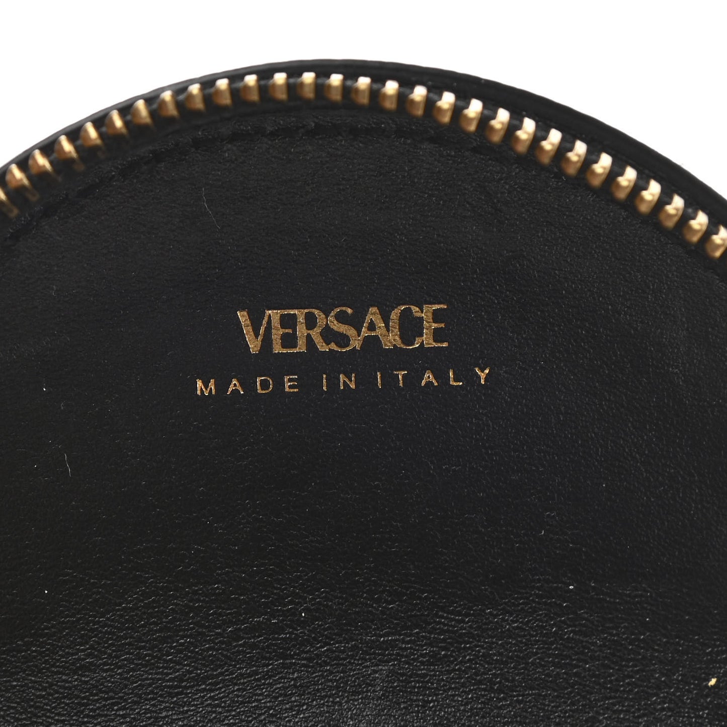 Calfskin Medusa Coin Pouch Black