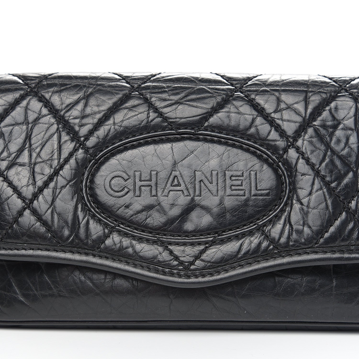 Chanel Distressed Lambskin Messenger Flap Bag Black 11 of 11