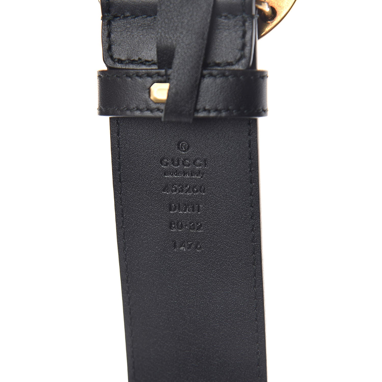 Gucci Moon Calfskin Pearl Double G 40mm Belt 80 32 Black Cream 6 of 6