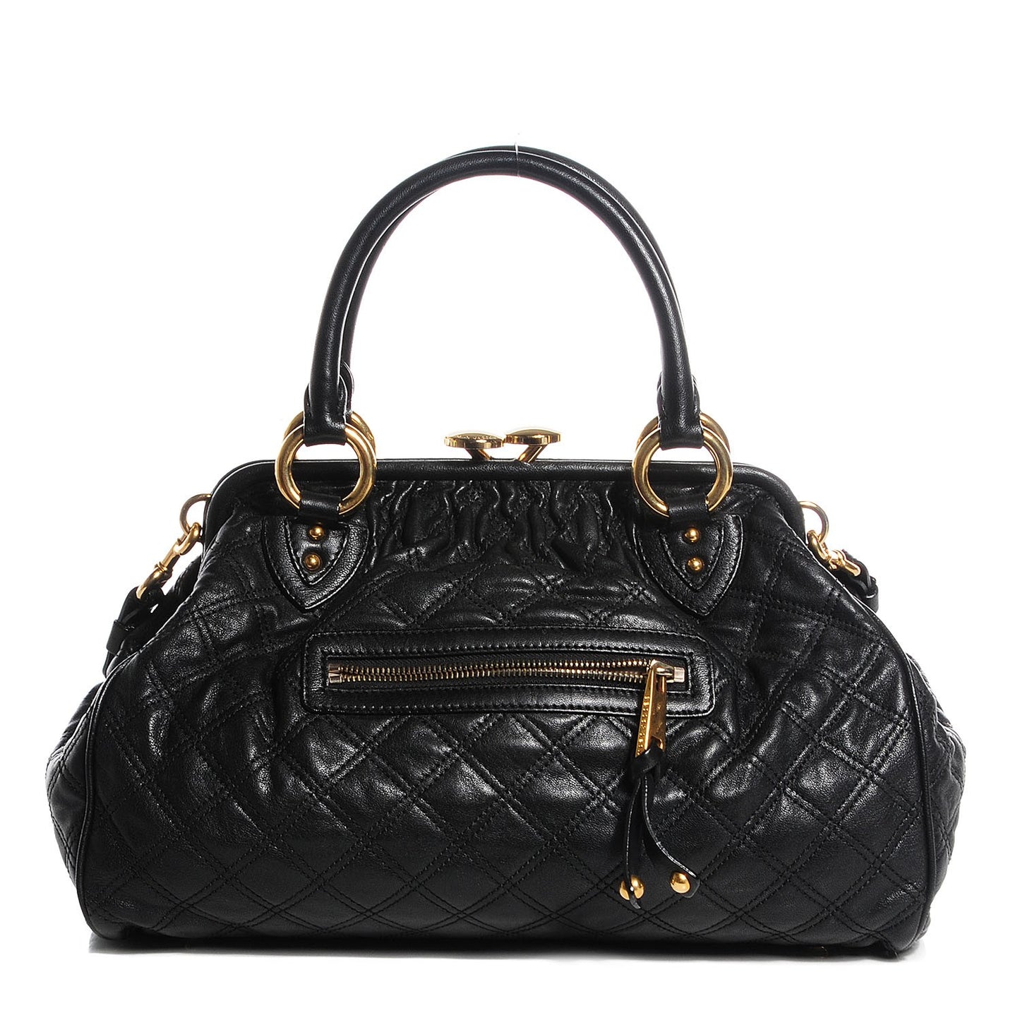 Calfskin Quilted Stam Black