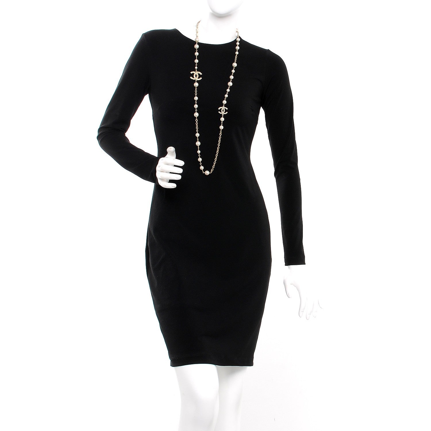 Chanel Graduated Pearl Crystal Twisted CC Long Necklace Gold 2 of 6