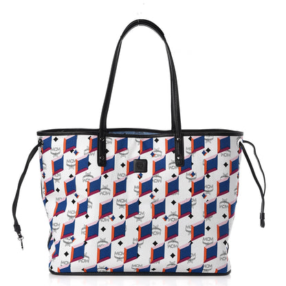 MCM Visetos Reversible Shopper Tote Blue 5 of 16