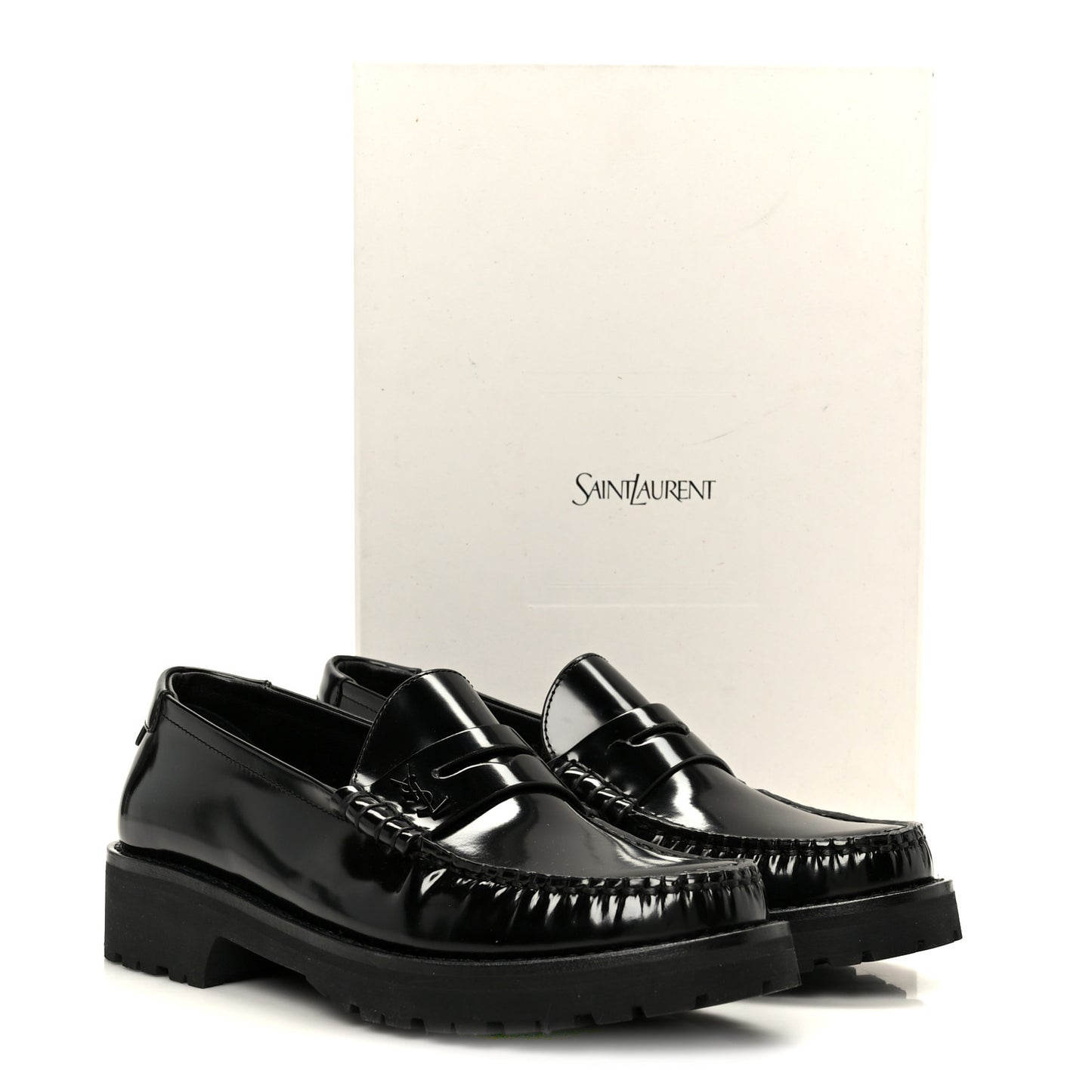 Glazed Calfskin Le Loafer 15 Penny Slippers 37 Black