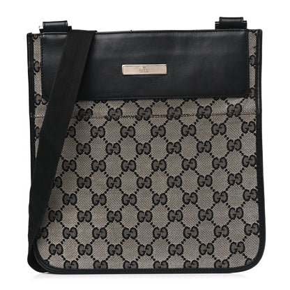 Gucci GG Monogram Messenger Crossbody Bag Black 1 of 11