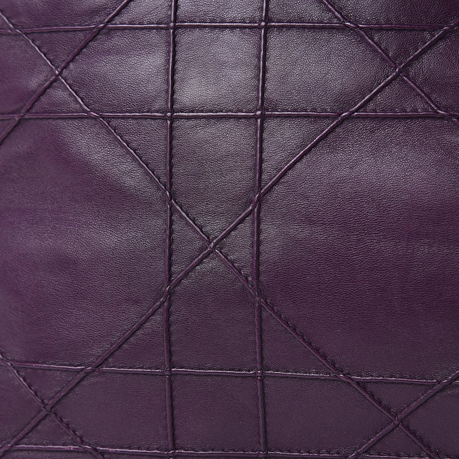 Christian Dior Lambskin Cannage Medium Granville Tote Purple 13 of 16