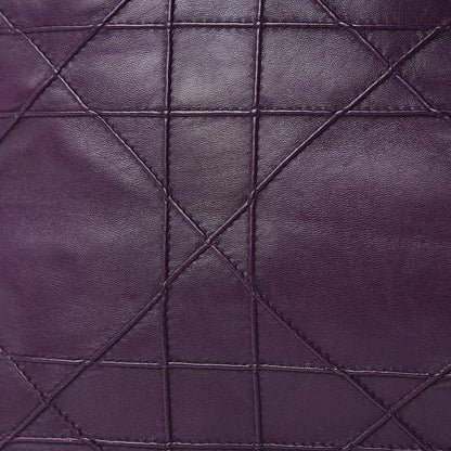 Christian Dior Lambskin Cannage Medium Granville Tote Purple 13 of 16