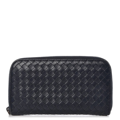 Bottega Veneta Nappa Intrecciato Zip Around Wallet Denim 1 of 11
