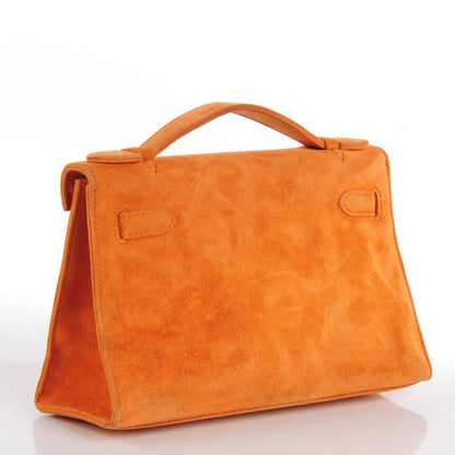 Hermes Veau Doblis Kelly Pochette Orange 3 of 16