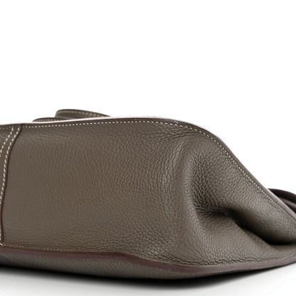 Hermes Taurillon Clemence Halzan 31 GM Etain 10 of 13