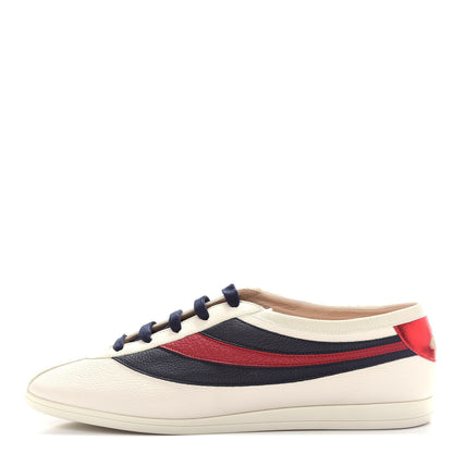 Gucci Calfskin Mens Web Falacer Sneakers 10.5 White Blue 1 of 9