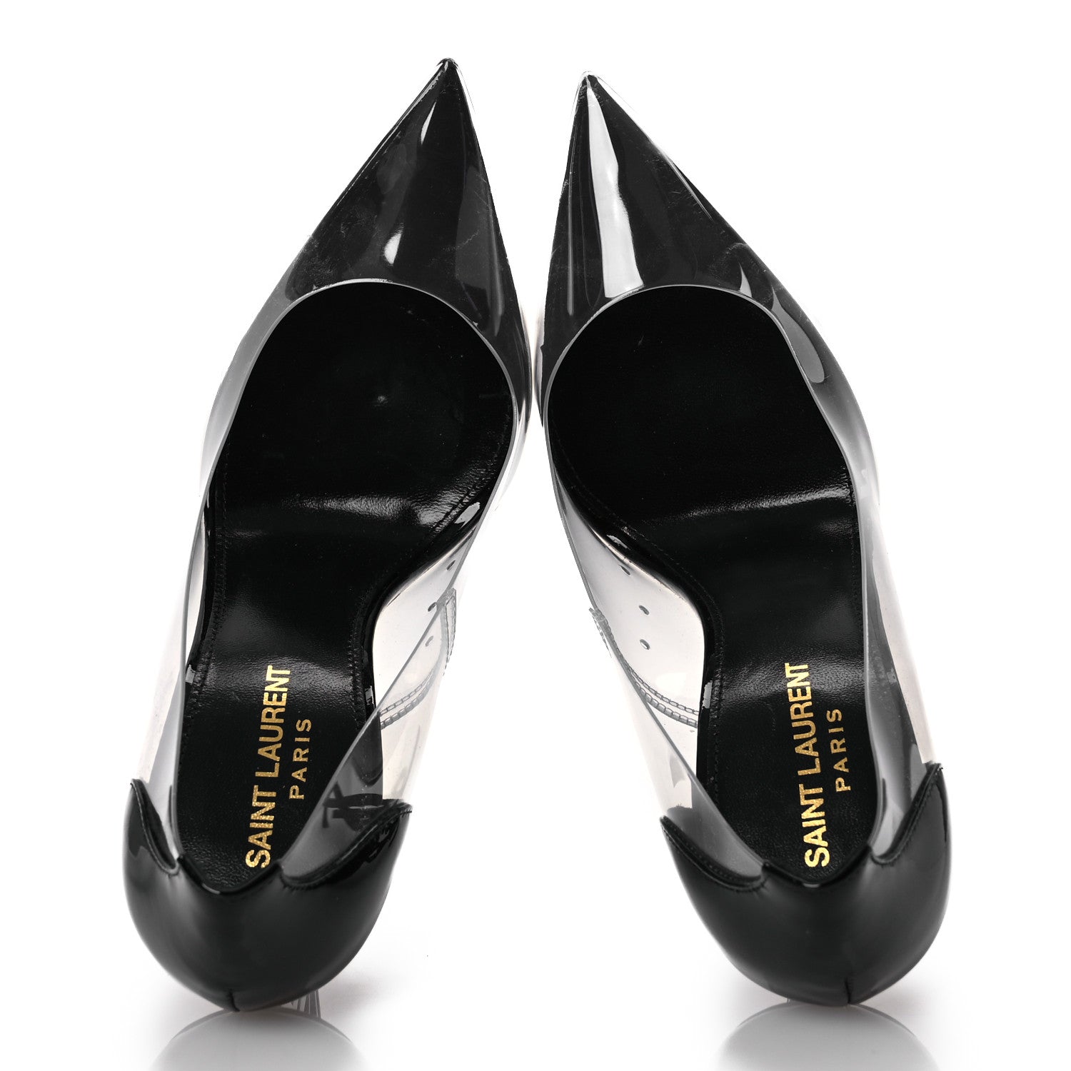 Saint Laurent Patent Calfskin PVC Opyum 110 Pump 38 Black Transparent 2 of 13
