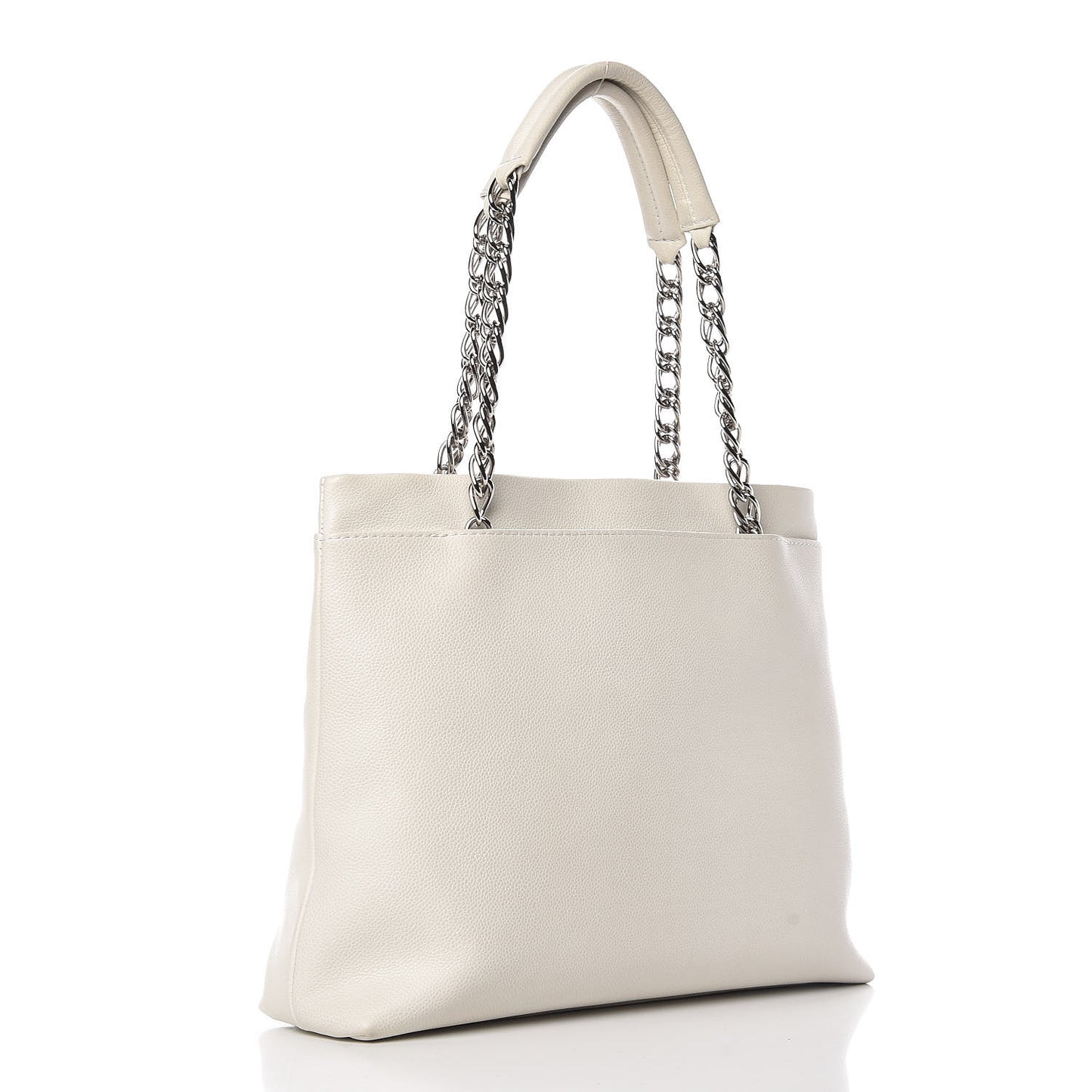 Caviar Large CC Tuck Tote Ivory