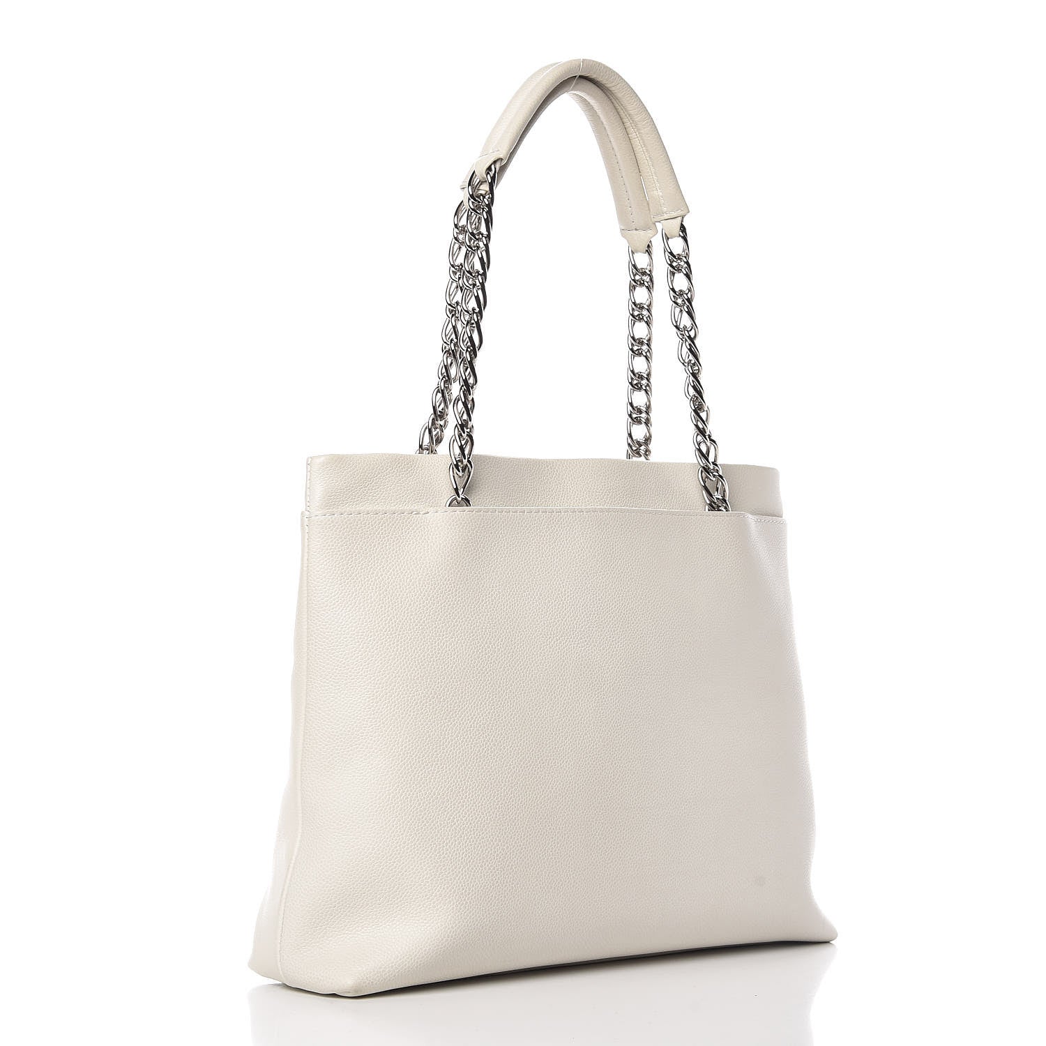 Chanel Caviar Large CC Tuck Tote Ivory 3 of 11