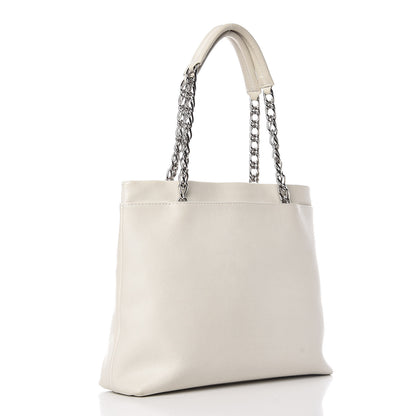 Chanel Caviar Large CC Tuck Tote Ivory 3 of 11