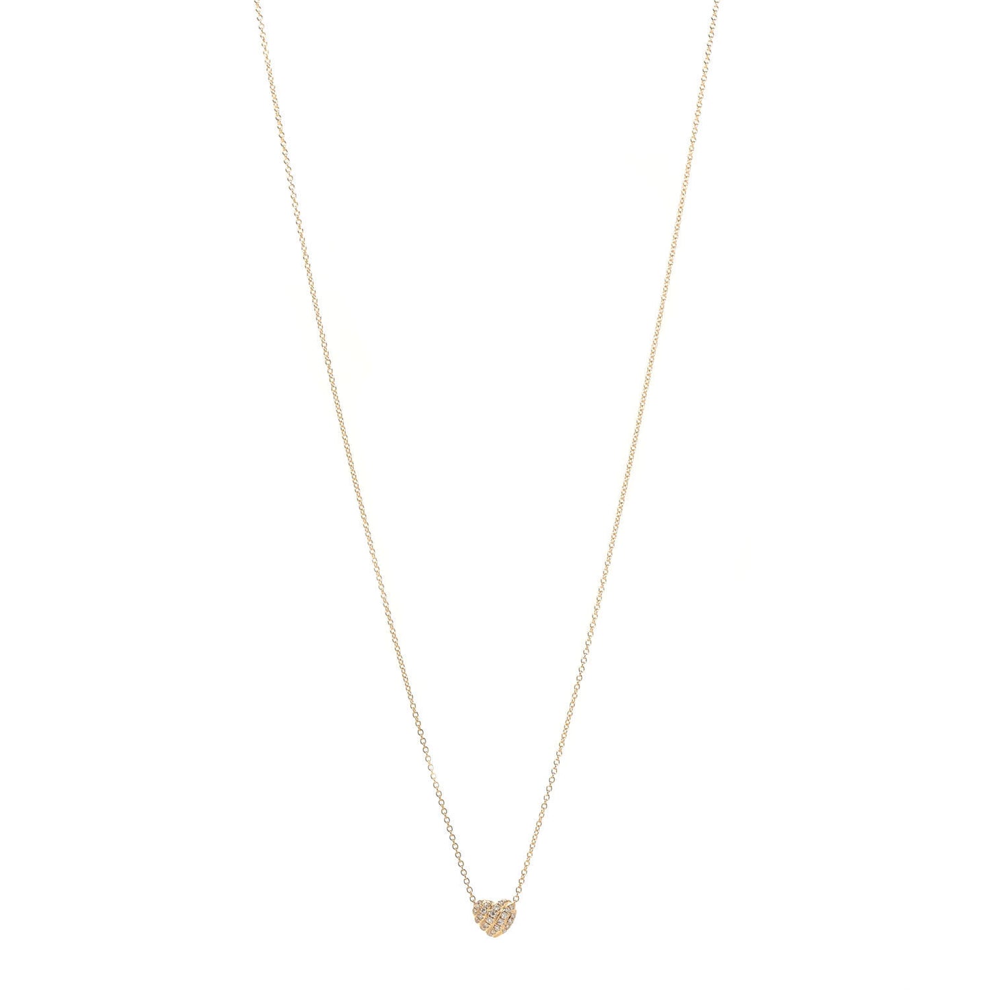 18K Yellow Gold Diamond Le Petit Coeur Heart Pendant Necklace