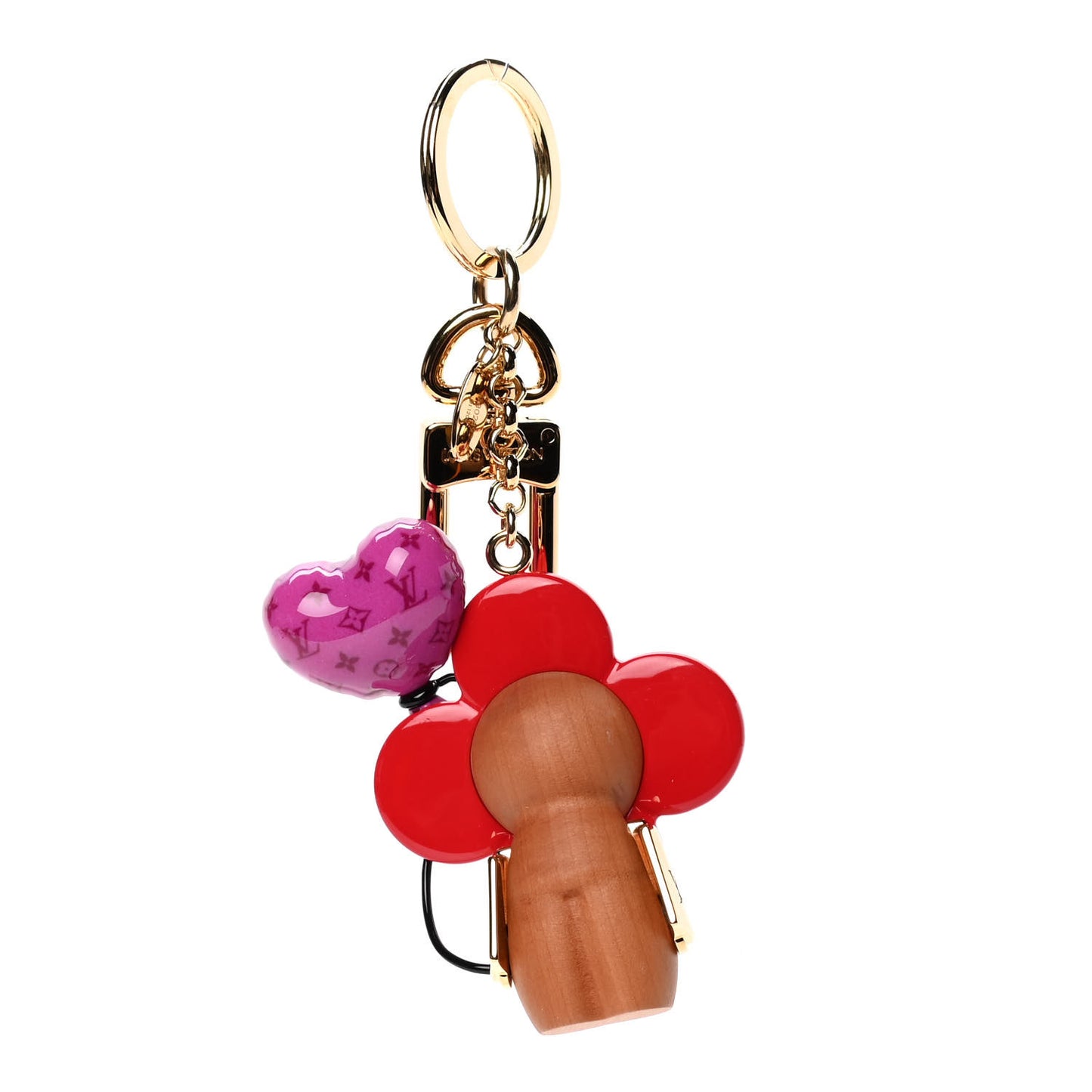Resin Wood Vivienne Valentine Bag Charm Key Holder
