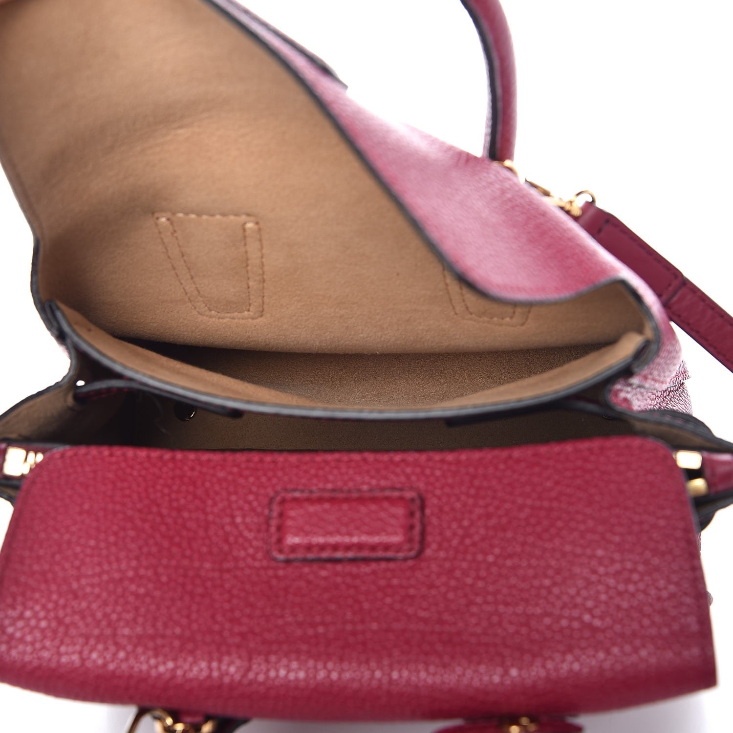 MCM Grained Calfskin Mini Milla Tote Burgundy 9 of 12