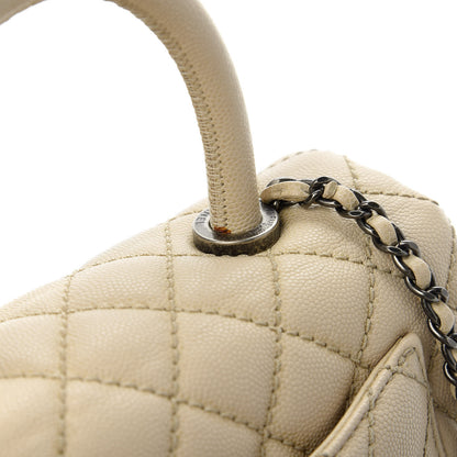 Chanel Caviar Quilted Mini Coco Handle Flap Beige 11 of 11