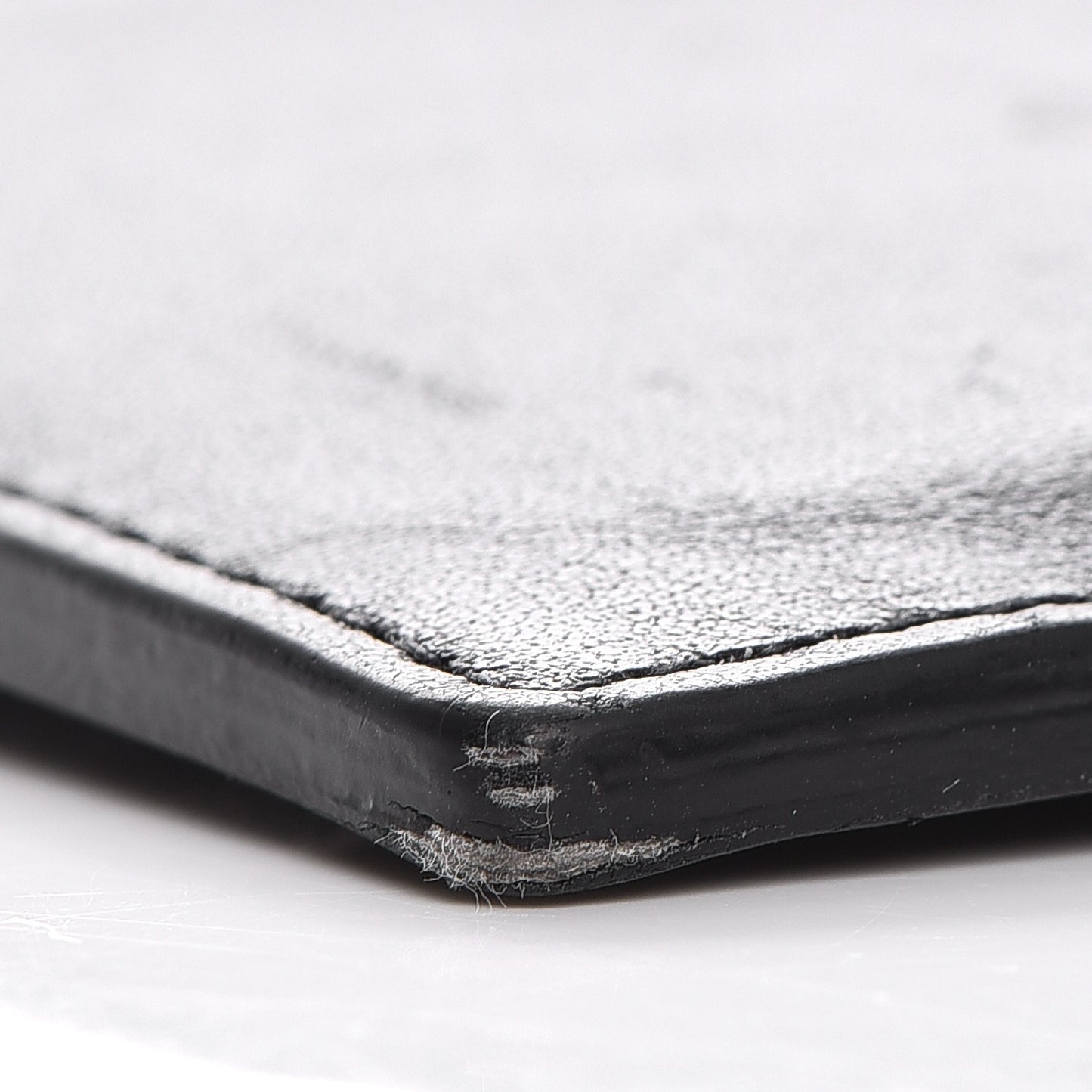 Calfskin 5 Fragments Zip Pouch Card Holder Black
