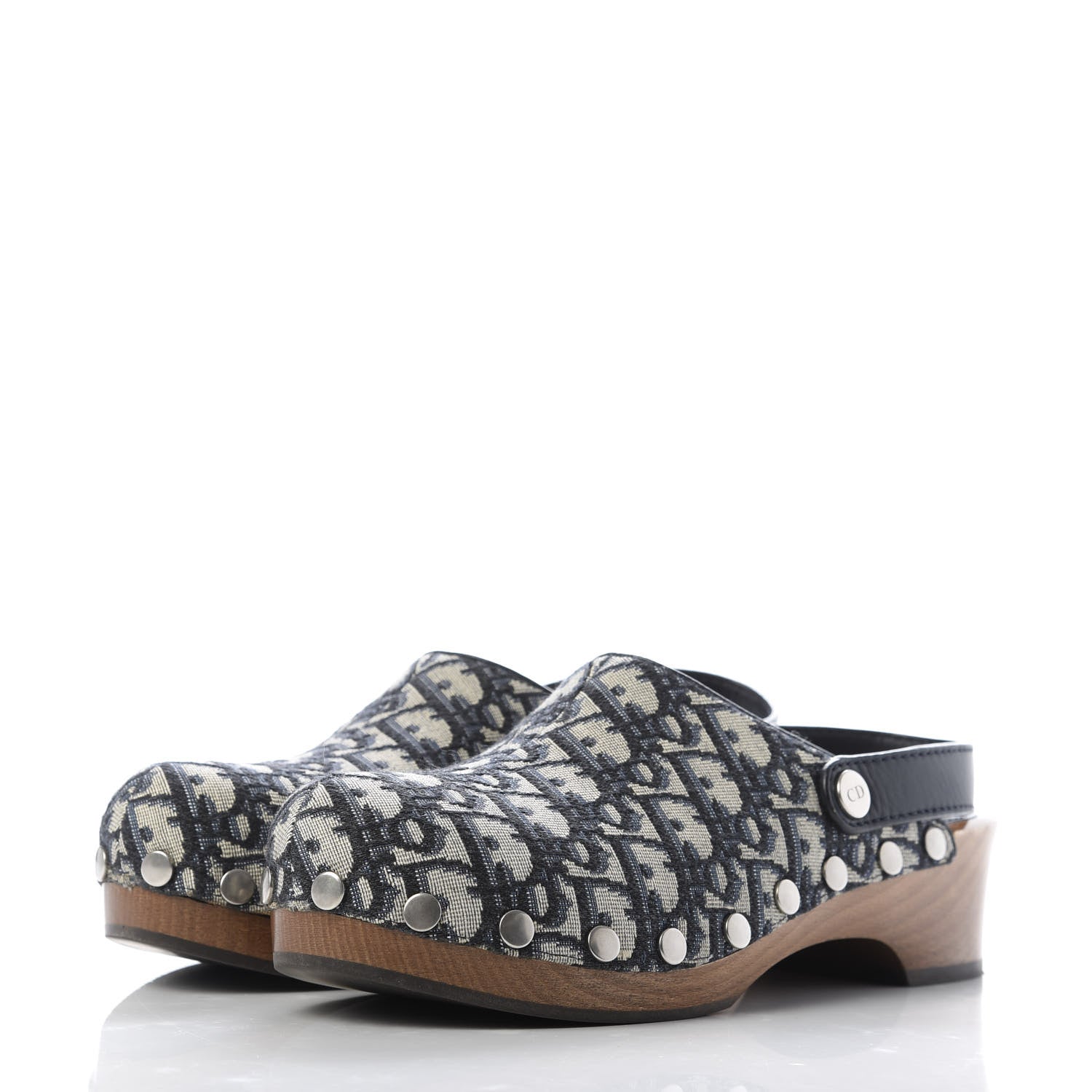 Christian Dior Canvas Oblique Diorquake 20mm Slingback Clogs 39 Deep Blue 3 of 9