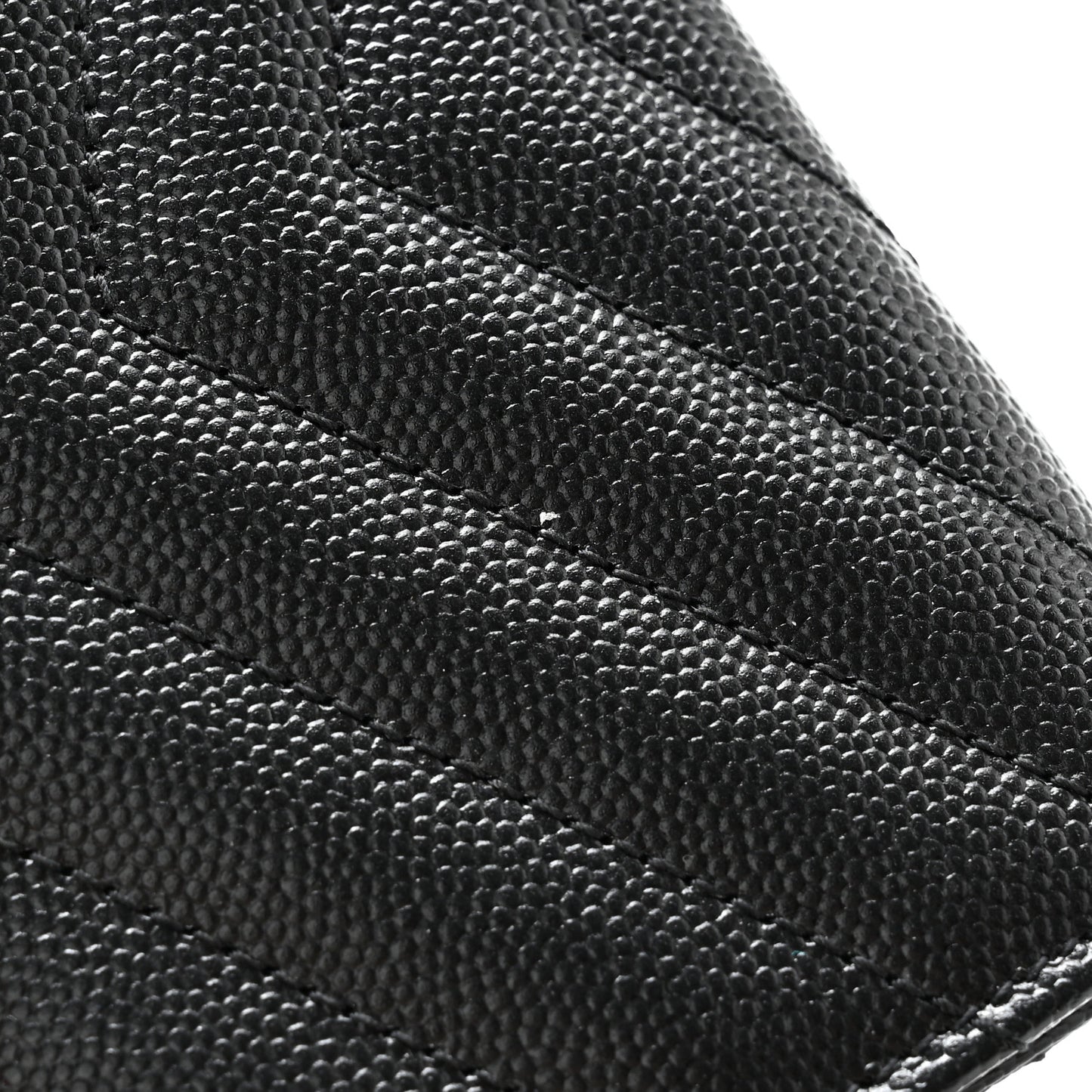 Grain De Poudre Matelasse Chevron Small Monogram Envelope Wallet Black