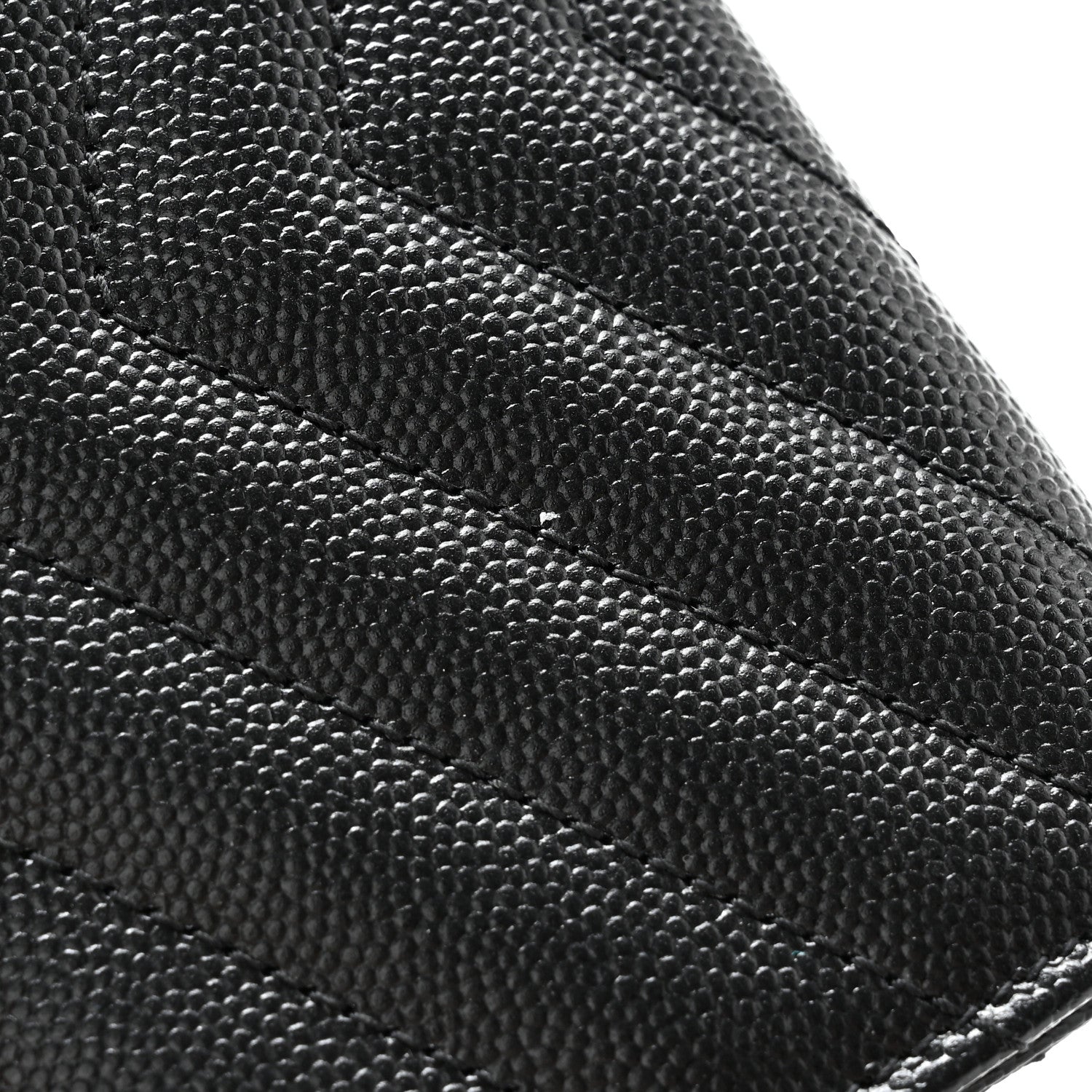 Saint Laurent Grain De Poudre Matelasse Chevron Small Monogram Envelope Wallet Black 10 of 10