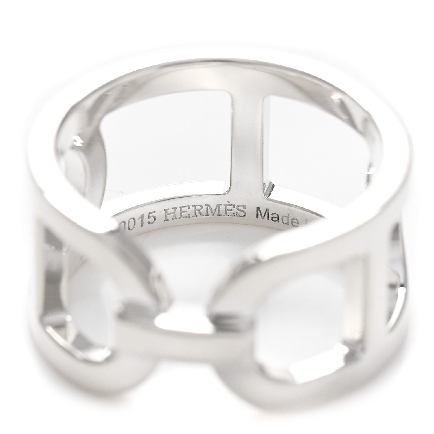 Hermes Sterling Silver MM Ever Chaine d'Ancre Ring 53 6.5 4 of 5