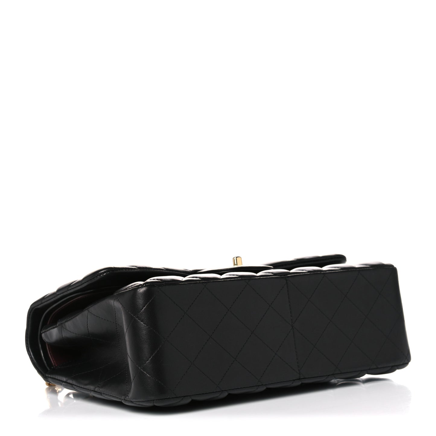 Lambskin Quilted Jumbo Double Flap Black