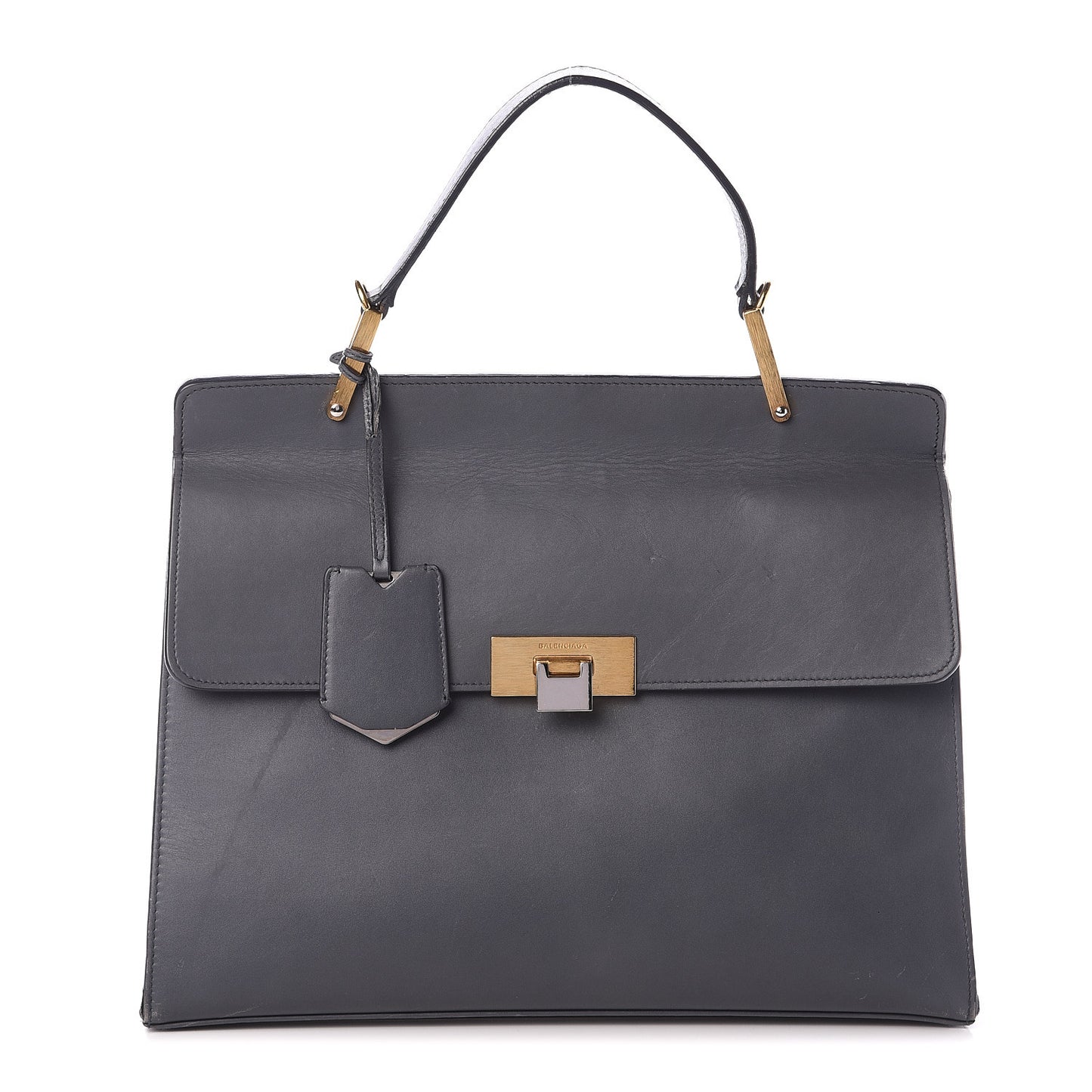 Veau Le Dix M Cartable Shoulder Bag Gris Ardoise
