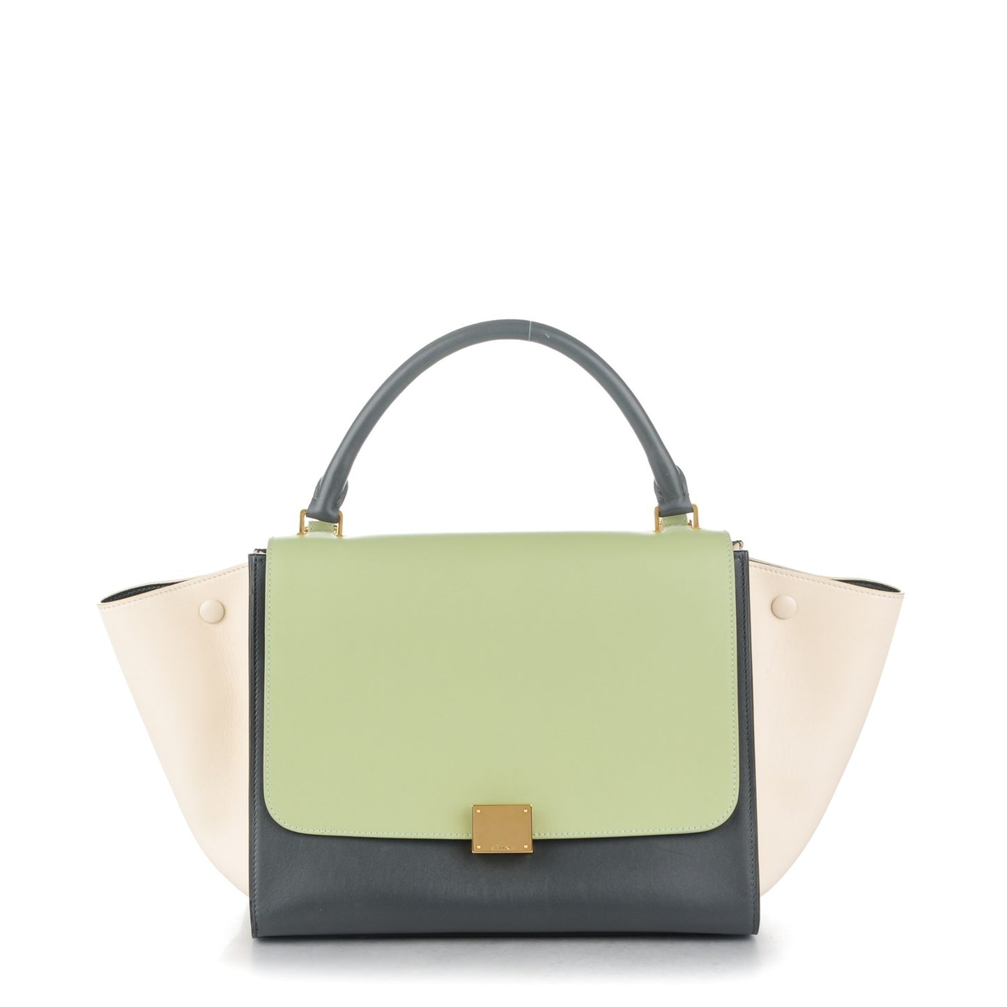 Smooth Calfskin Medium Tri-Color Trapeze Pistachio