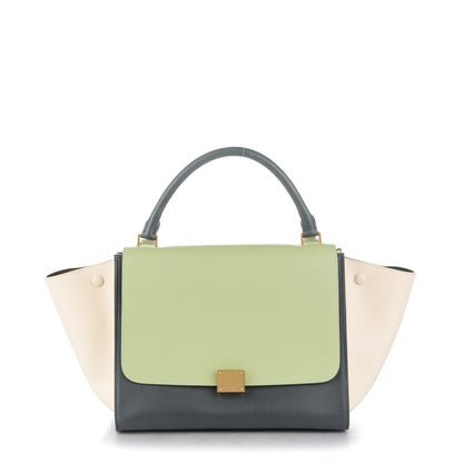 Celine Smooth Calfskin Medium Tri-Color Trapeze Pistachio 1 of 8