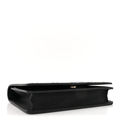 Gucci GG Grainy Calfskin Emblem Wallet On Chain Black 4 of 11