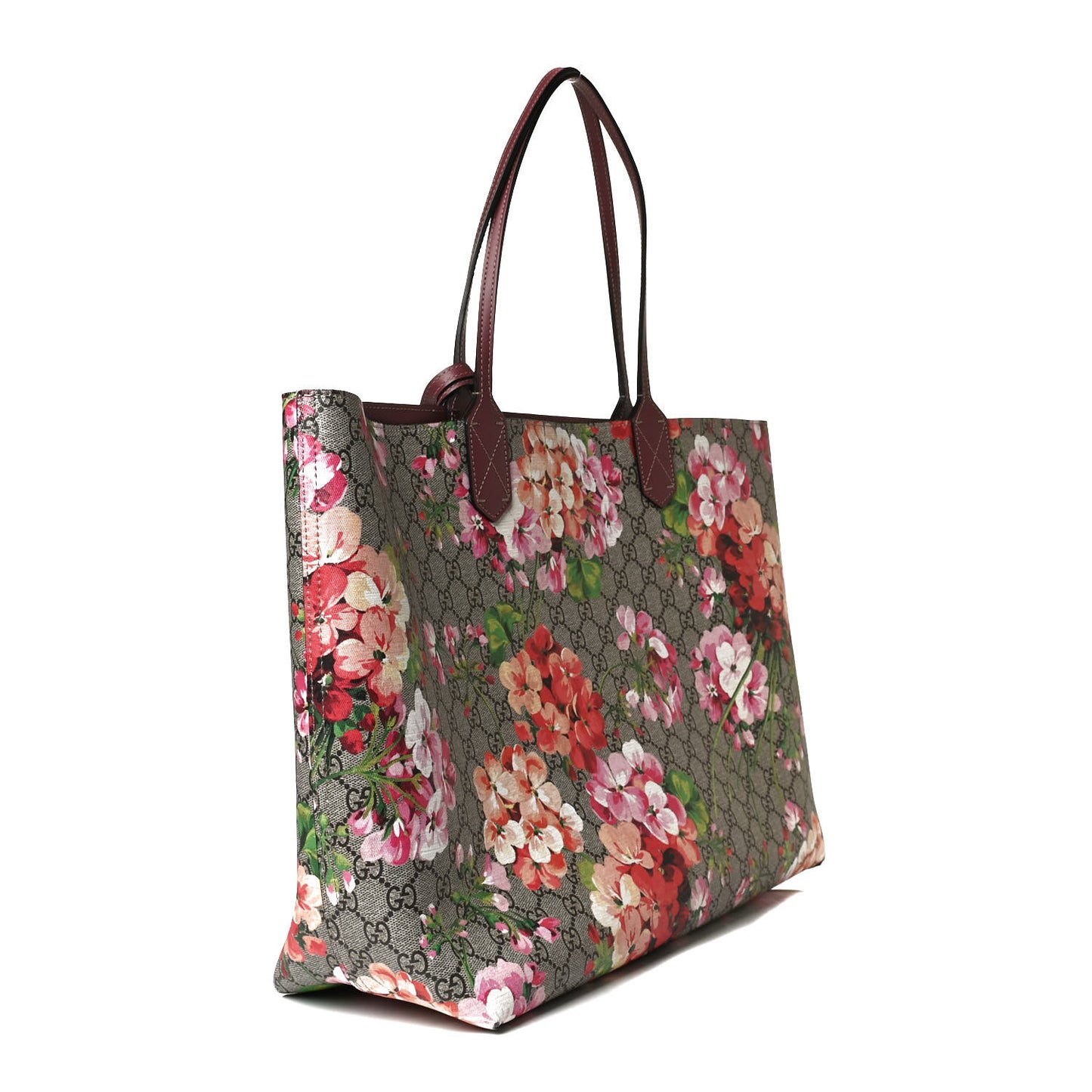 GG Supreme Monogram Blooms Large Reversible Tote Beige Multicolor Dry Rose