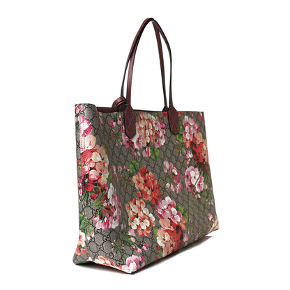 Gucci GG Supreme Monogram Blooms Large Reversible Tote Beige Multicolor Dry Rose 2 of 14