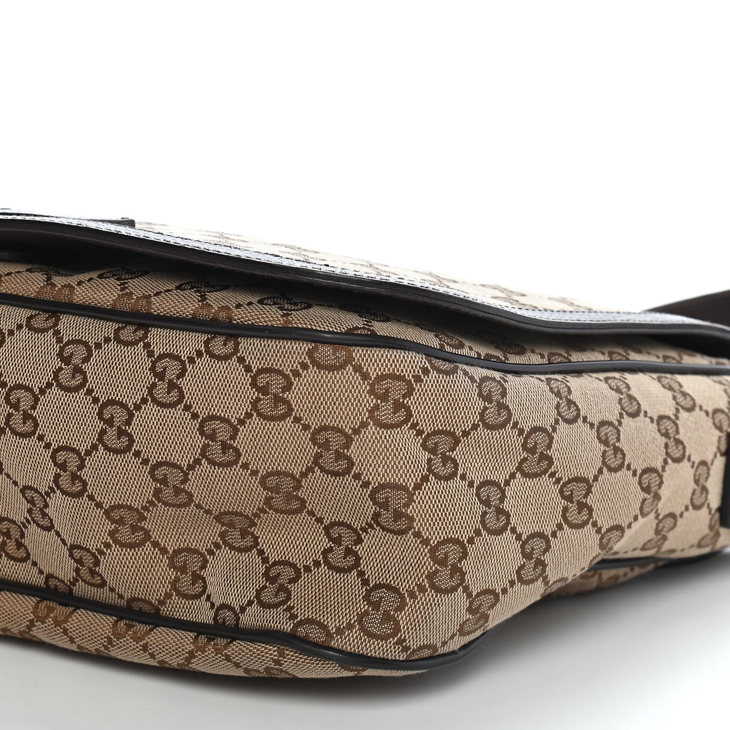 Monogram Large Flap Messenger Bag Beige Dark Brown