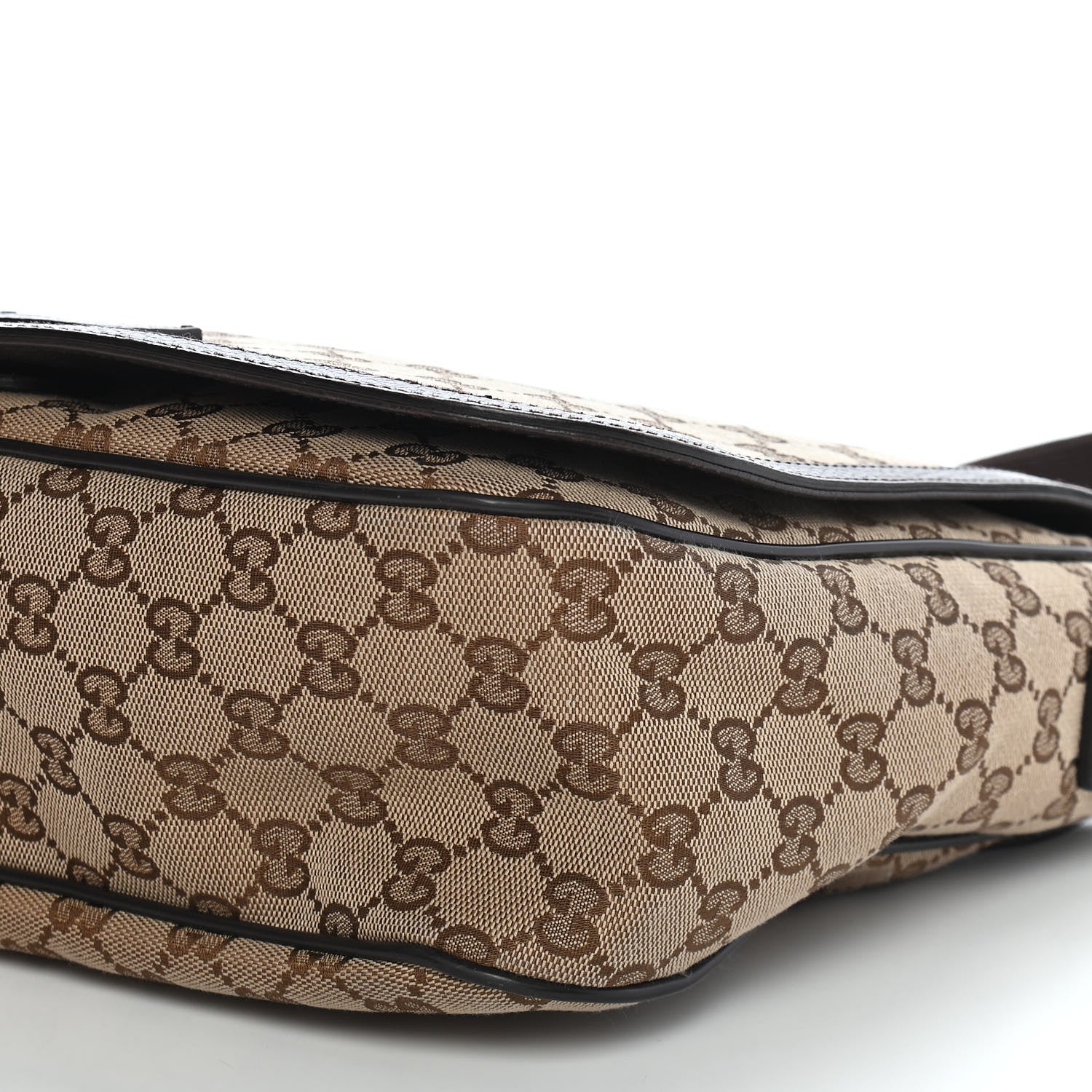 Gucci Monogram Large Flap Messenger Bag Beige Dark Brown 9 of 12