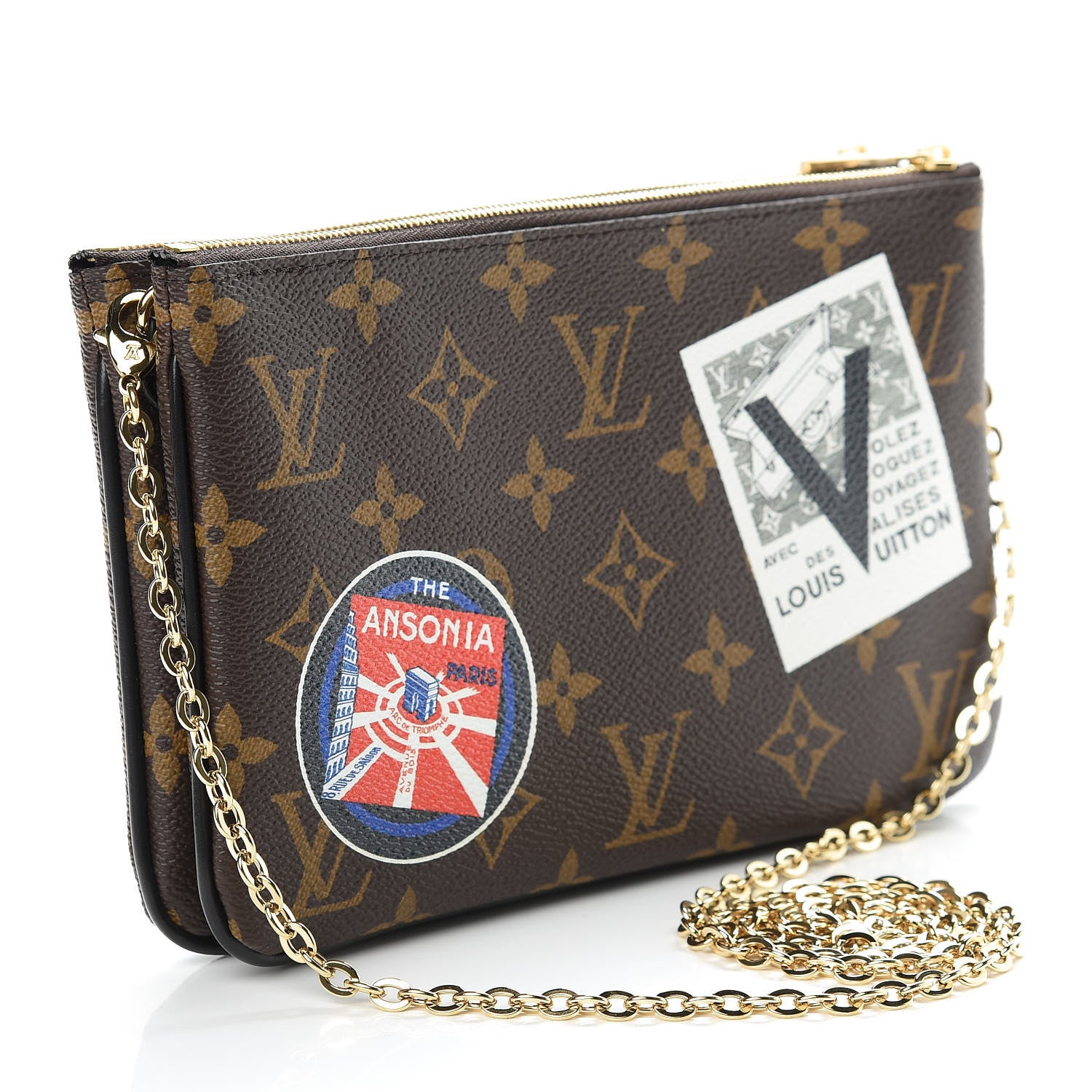 Louis Vuitton Monogram World Tour Double Zip Pochette 3 of 12