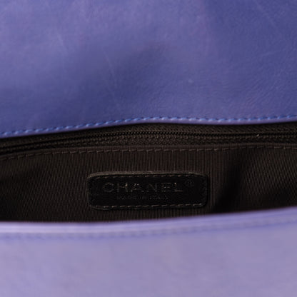 Chanel Grained Calfskin Quilted Large Boy Flap Blue 12 of 14