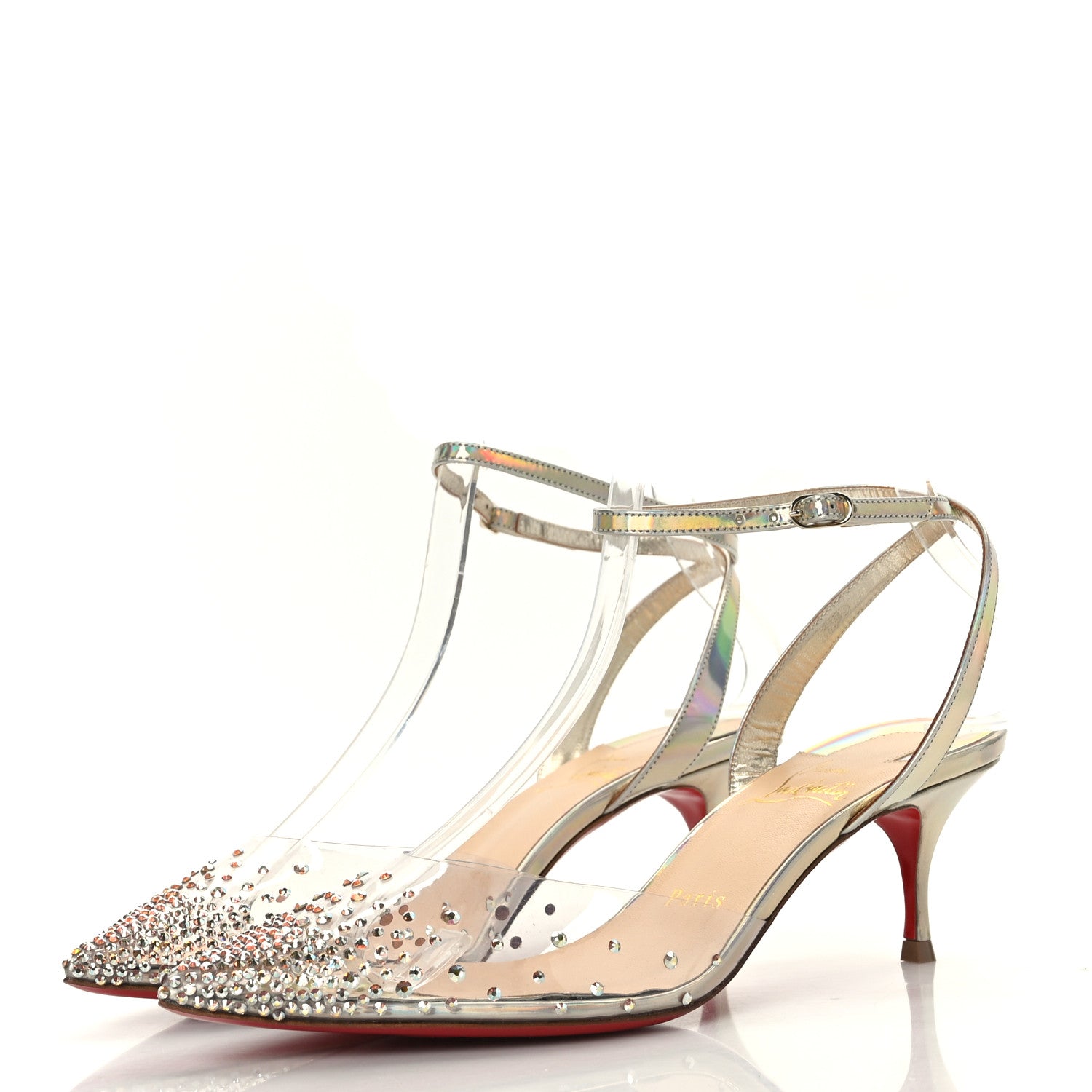 Christian Louboutin PVC Calf Alicoco Spikaqueen 55 Pumps 36.5 Version Platine 3 of 7