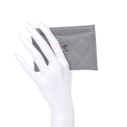 Chanel Caviar Quilted Card Holder Grey 2 of 9