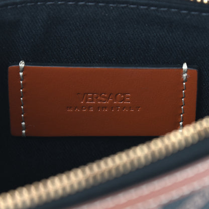 Versace Coated Canvas Medium La Greca Signature Pouch Black Caramel 6 of 8