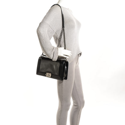 Chanel Glazed Calfskin Medium Boy Flap Black 2 of 8