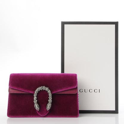 Gucci Velvet Super Mini Dionysus Shoulder Bag Fuchsia Violet Cyclamen 8 of 8