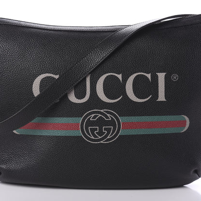Gucci Grained Calfskin Logo Half Moon Hobo Black 7 of 9