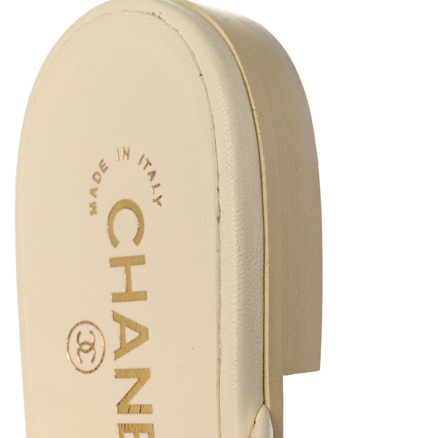 Lambskin Chain CC Mules 40.5 Ivory