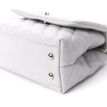 Chanel Caviar Quilted Mini Coco Handle Flap Light Grey 10 of 13
