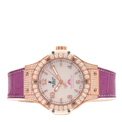 Hublot 18K Rose Gold Alligator Diamond Bezel 38mm Big Bang Crown of Light Quartz Watch 361.PE.2010.RW.1604 2 of 4