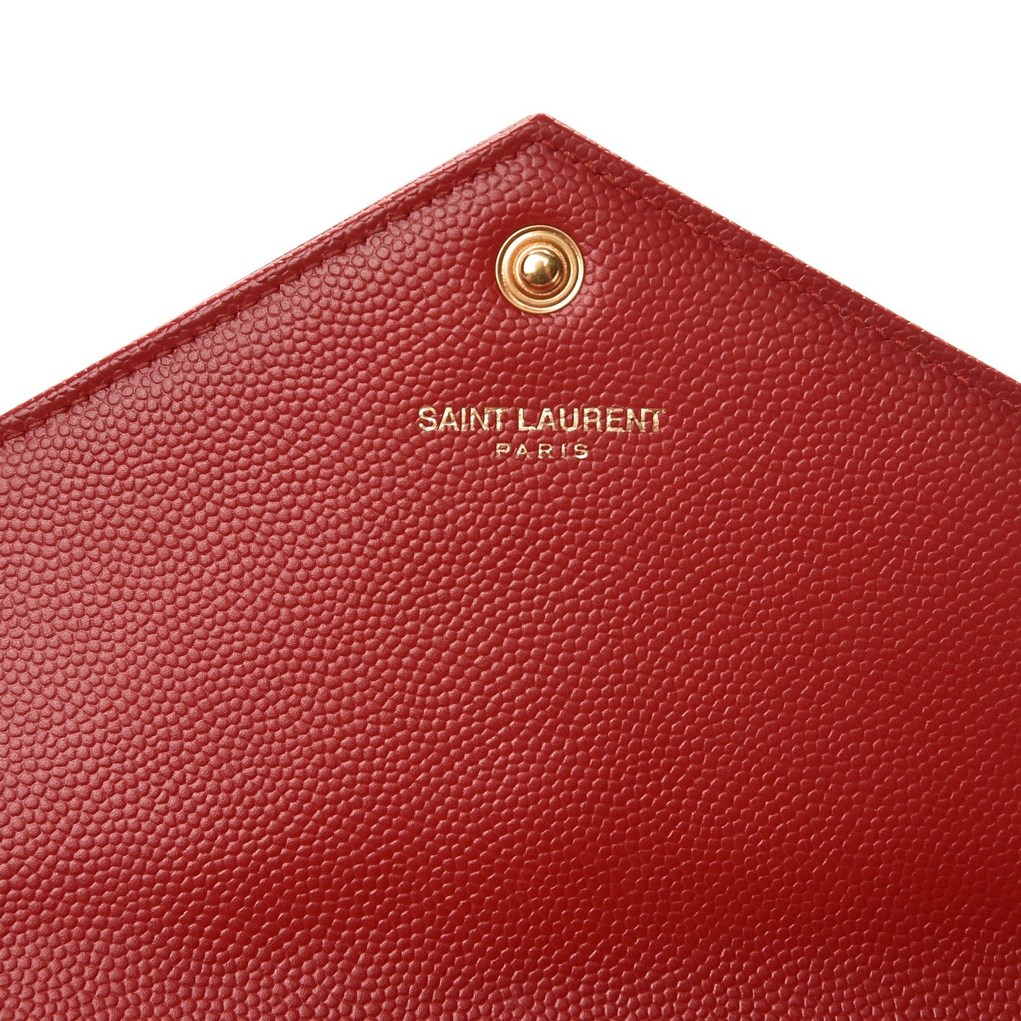 Grain De Poudre Matelasse Chevron Monogram Envelope Chain Wallet New Red